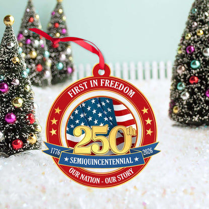 America 250 Years Birthday Wood Ornament | USA Semi-Quincentennial 1776-2026 | United States Patriotic Ornament 682720