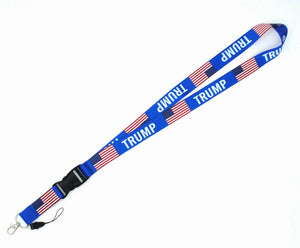 5/10/50Pcs TRUMP American Flag Logo Lanyards Sports Mobile Phone Keychain Strap ID Card Badge Holder DIY Hang Rope Keyrings Gift