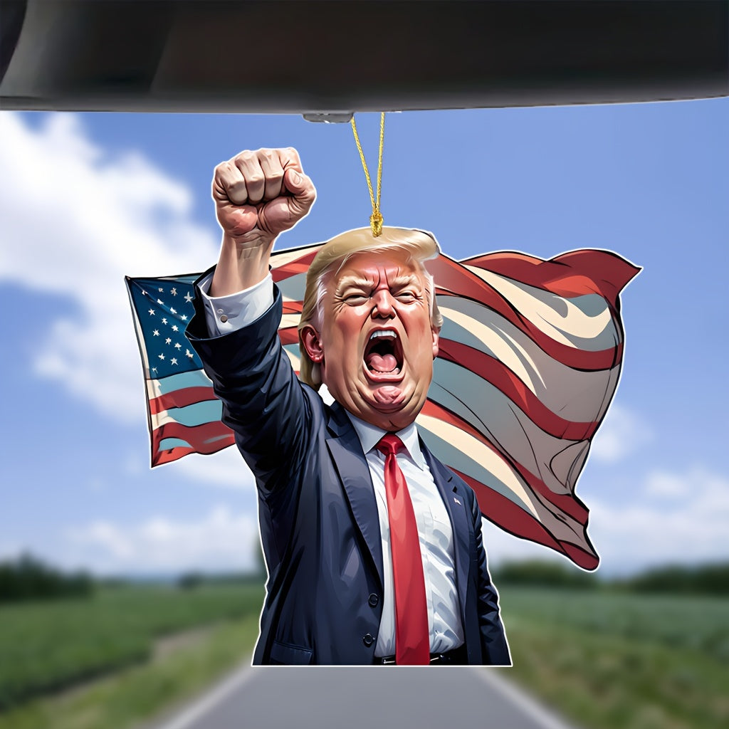 Make America Great Again" Trump Acrylic Ornament - Perfect for Car & Christmas Tree Decor, Collectible Hanging Holiday Accessory, Ideal Gift 681576