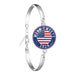 He Will Be Back Bracelet 2024 USA Trump Collection Glass Cabochon Silver Plated Bangle Jewelry for Women Men Support Trump