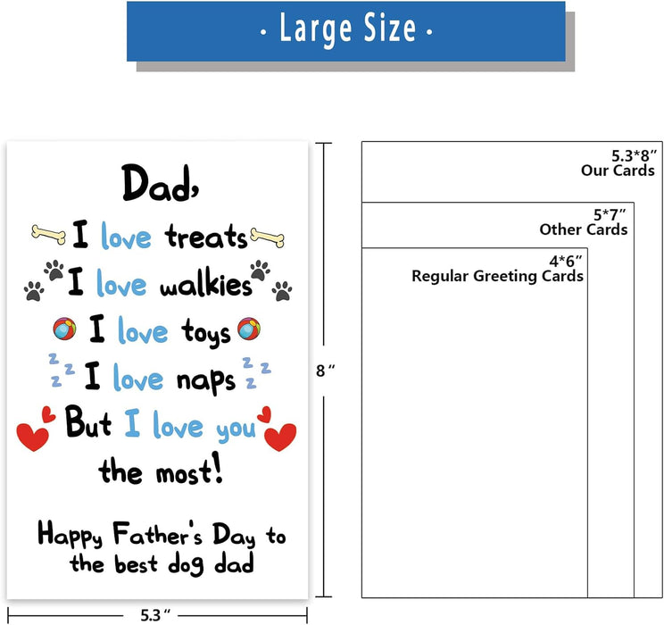 Funny Dog Dad Fathers Day Card from Son Daughter, Cute Dog Dad Gifts for Men