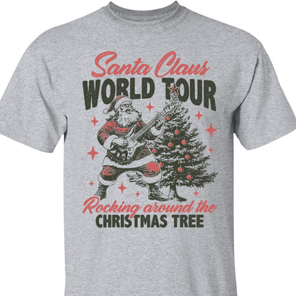 Retro Santa Claus Shirt, Vintage Merry Christmas Sweater, Funny Santa Rocking Around Christmas Tree Sweatshirt T1636