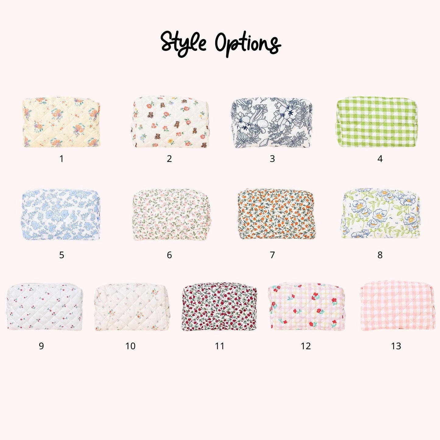 Personalized Embroidered Makeup Bag | Custom Floral Cosmetic Bag | Travel Makeup Pouch 683744