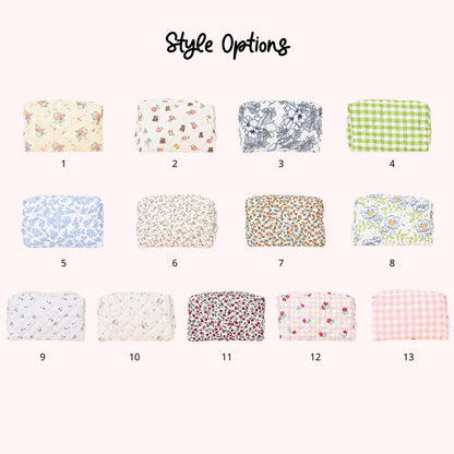 Personalized Embroidered Makeup Bag | Custom Floral Cosmetic Bag | Travel Makeup Pouch 683744