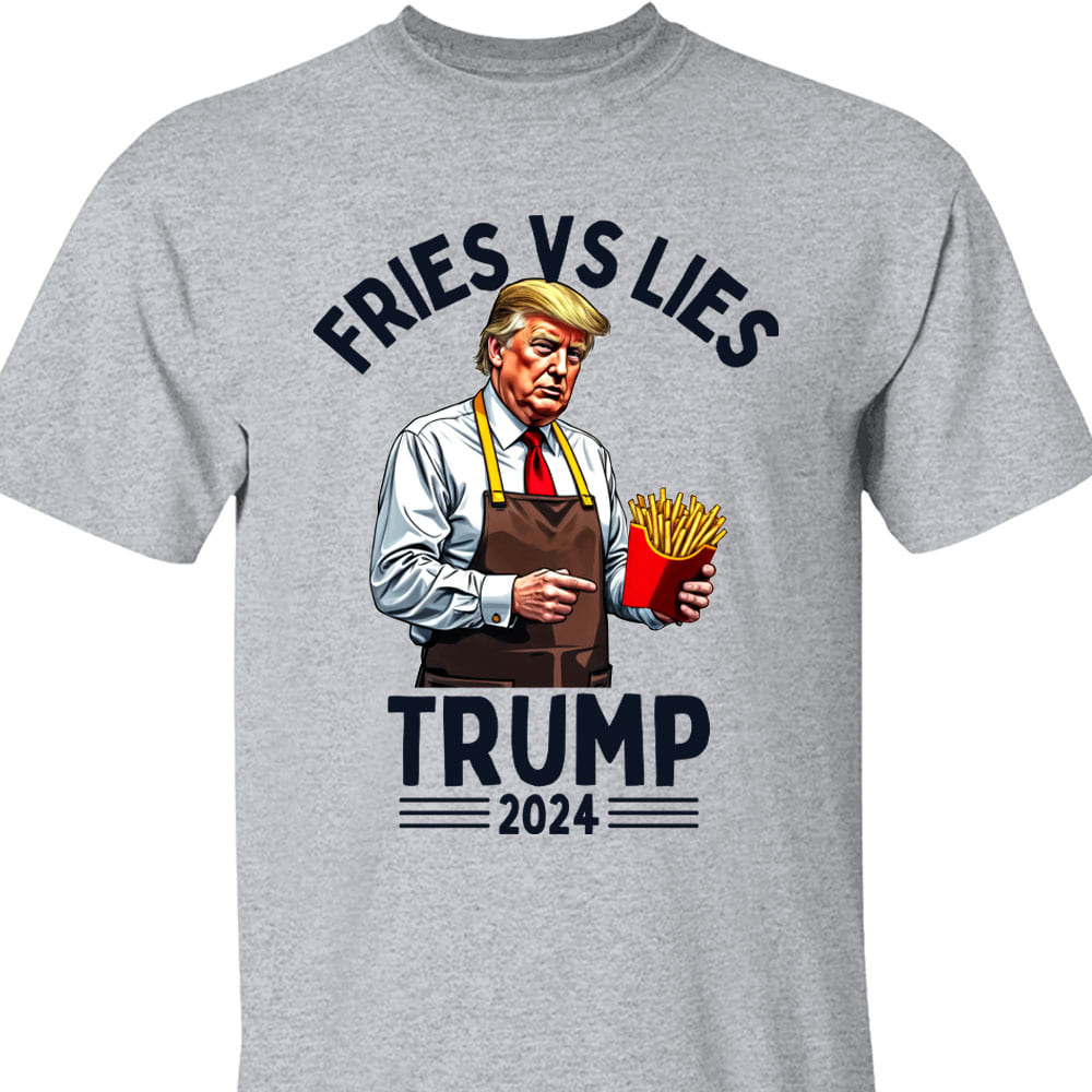 Trump Fries vs Lies Sweatshirt, Trump Presidential Trump McDonald Sweatshirt, Trump Supporters 2024 Ugly Sweatshirt T1683 - GOP