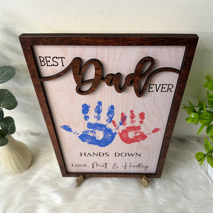 Personalized Best Dad Ever 2 Layers Wooden Plaque, Custom Name Wooden Plaque, Father’s Day Gift 685027