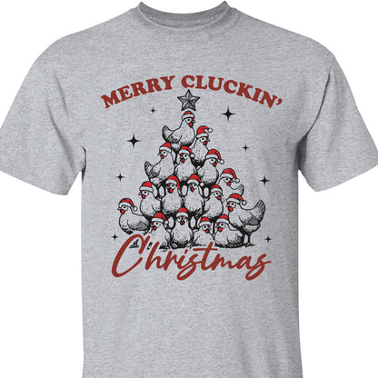 Merry Cluckin' Christmas Shirt, Christmas Farmhouse Sweater, Funny Trendy Merry Christmas Chickens Sweatshirt T1657