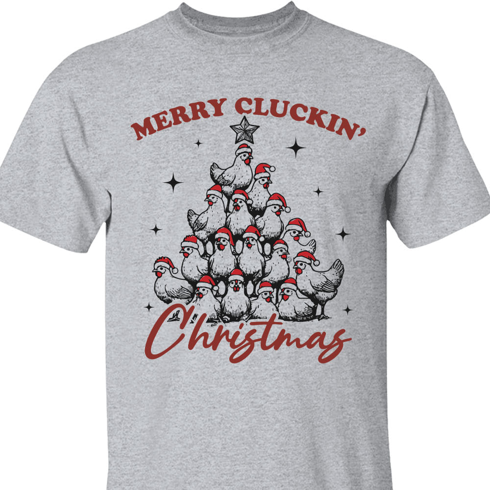 Merry Cluckin' Christmas Shirt, Christmas Farmhouse Sweater, Funny Trendy Merry Christmas Chickens Sweatshirt T1657