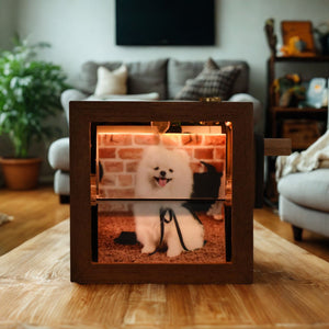 Custom Pet Photo Flipbook Frame, Personalized Photo Box With Light, Picture Box, Gift For Dog Lovers, Cat Lovers 683867