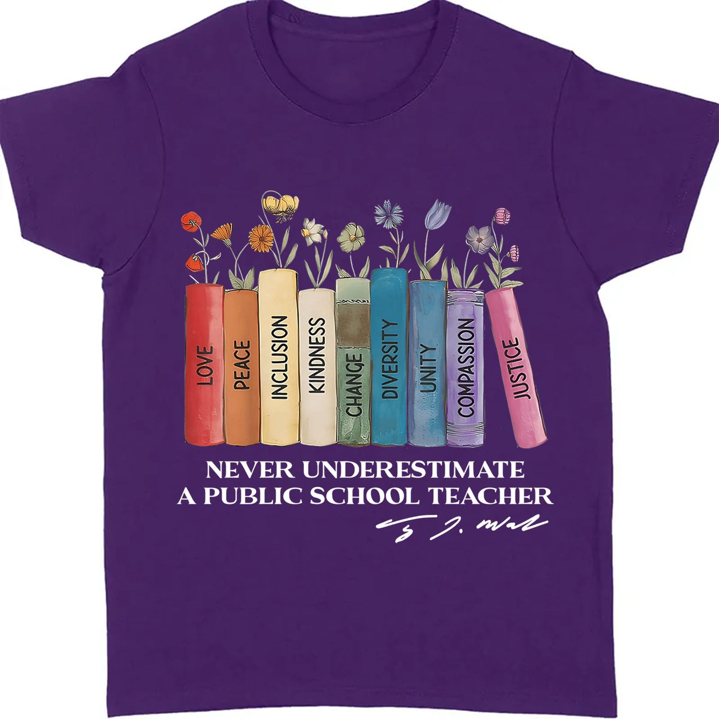Never Underestimate A Public School Teacher Shirt | Democrat Shirt | Kamala Harris 2024 Shirt Dark T1543 - KH2