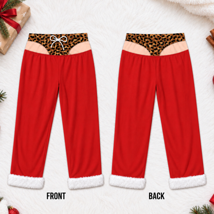 Funny Cheeky Santa Christmas Pajamas Pants, Personalized Gift For Husband Dad Grandpa 686139
