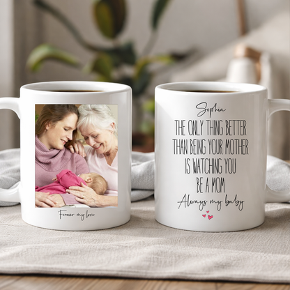 Personalized The Only Thing Better Than Being Your Mother Mug | New Mom Present White Mug Accent Mug | Gift For Daughter From Mom 684726