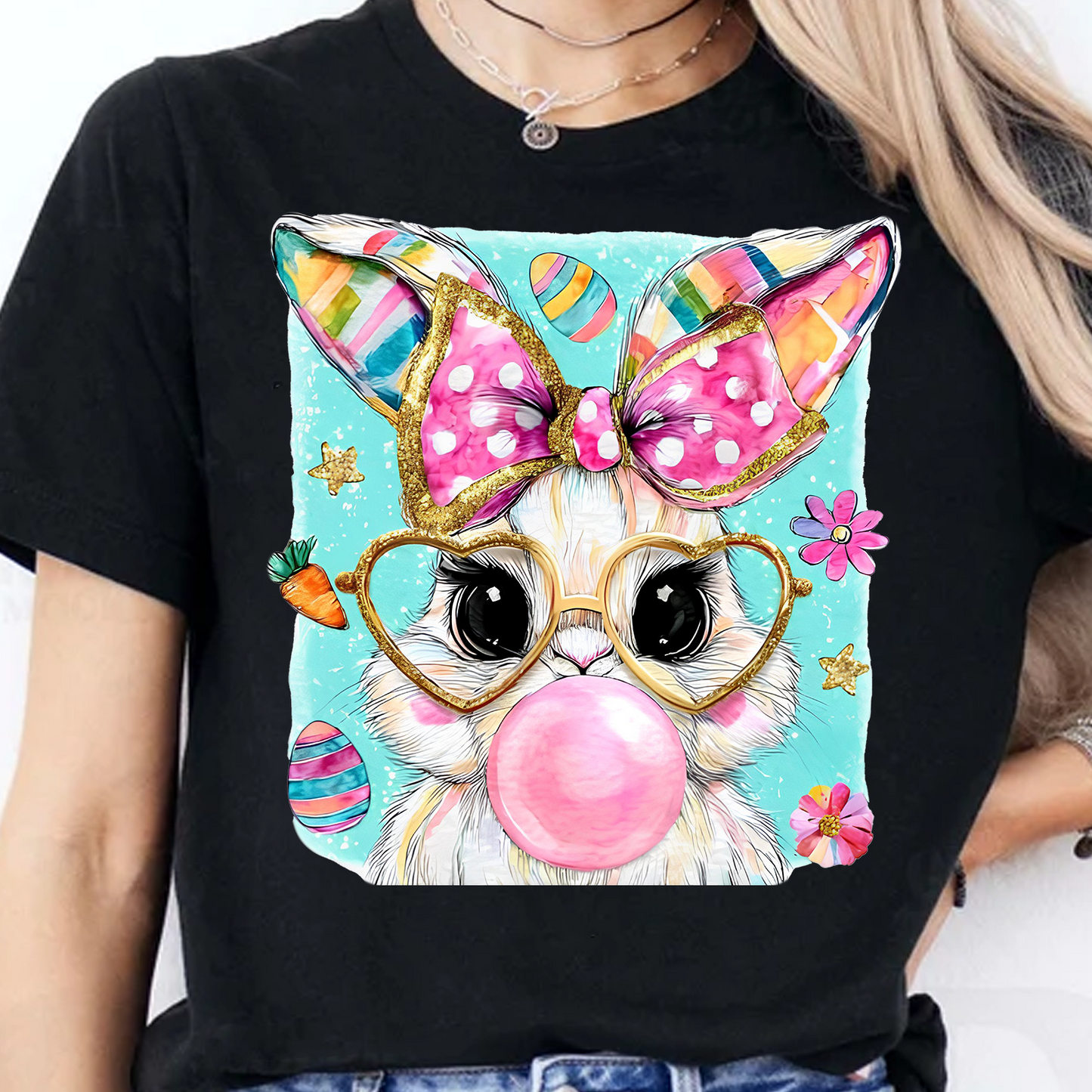 Easter Bunny - Bunny Blowing Bubblegum Dark Shirt | Easter Day T-Shirt 684446