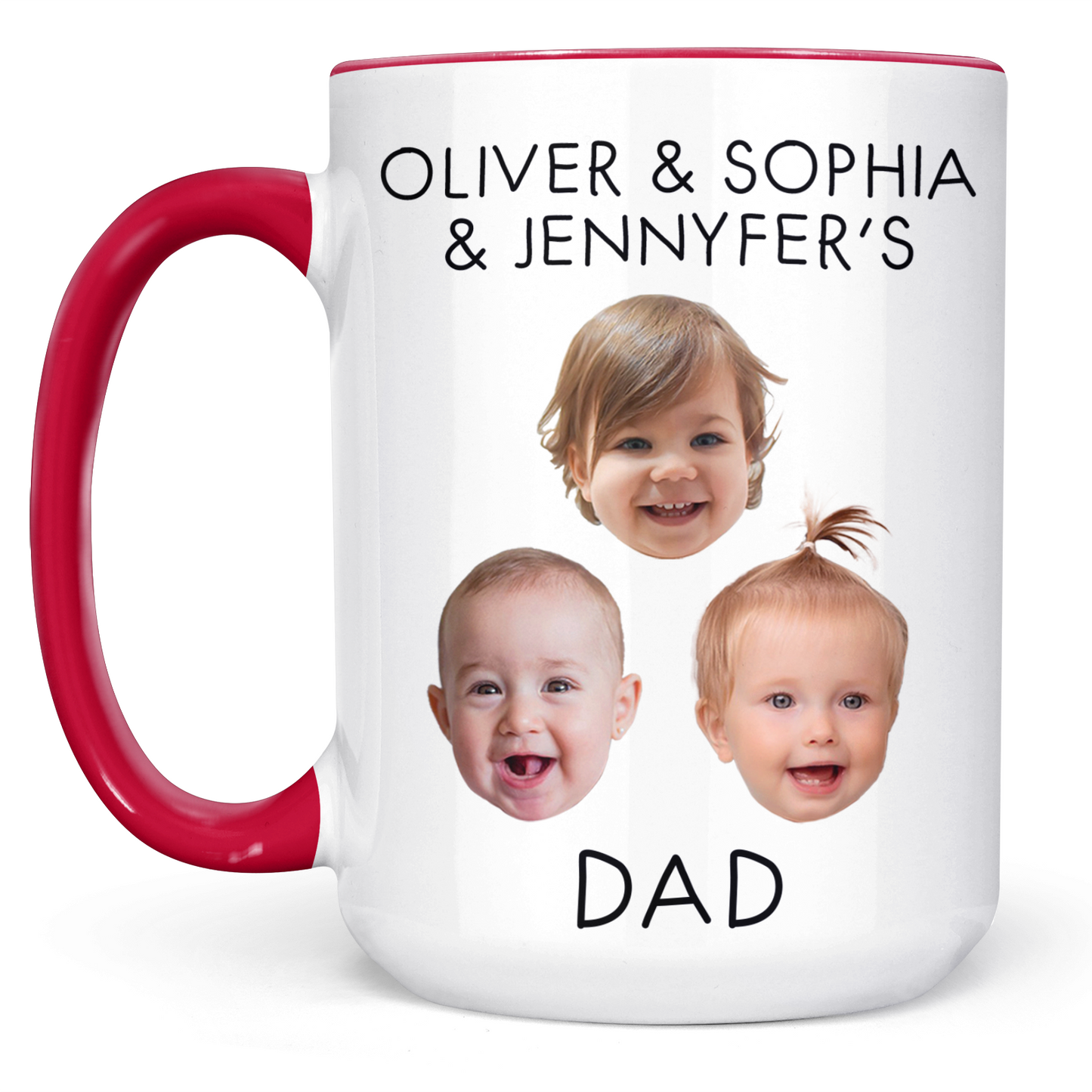 Custom Photo White Mug Gift For Family, Personalized Coffee Mug, Father's Day White Mug Accent Mug 684966