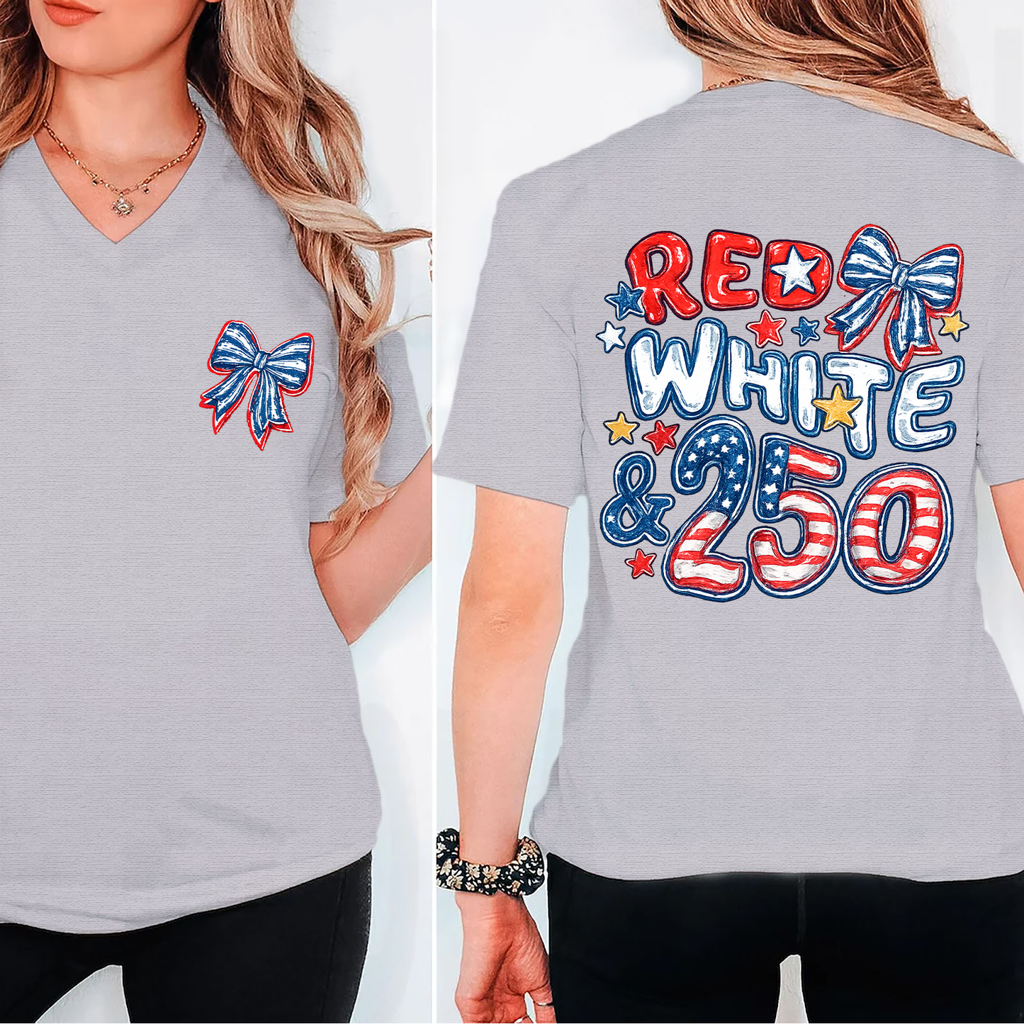 USA 250th Anniversary Pocket & Back Bright Shirt, Vintage Red White & 250 Tee, Patriotic 4th Of July Gift 685419