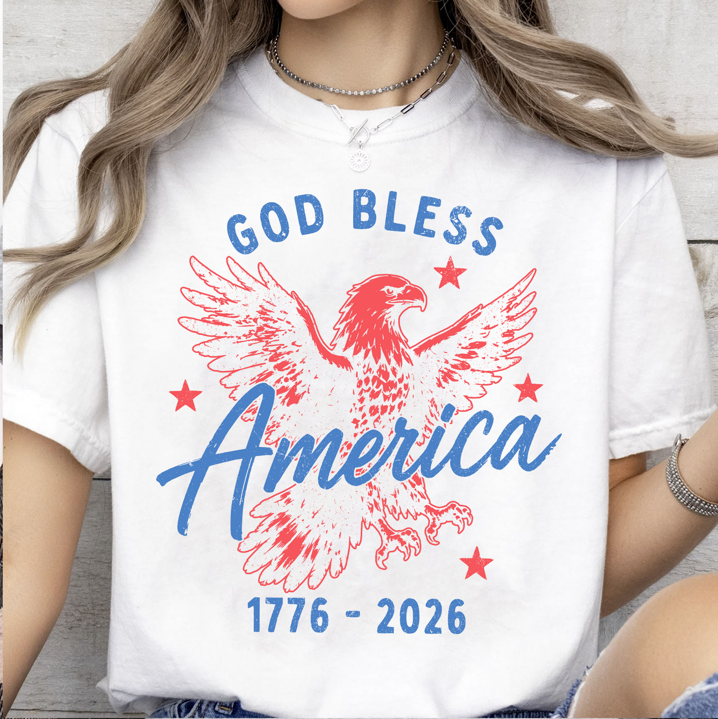 Personalized USA 250th Anniversary Bright Shirt, God Bless America Tee, Patriotic 4th Of July Gift 685400
