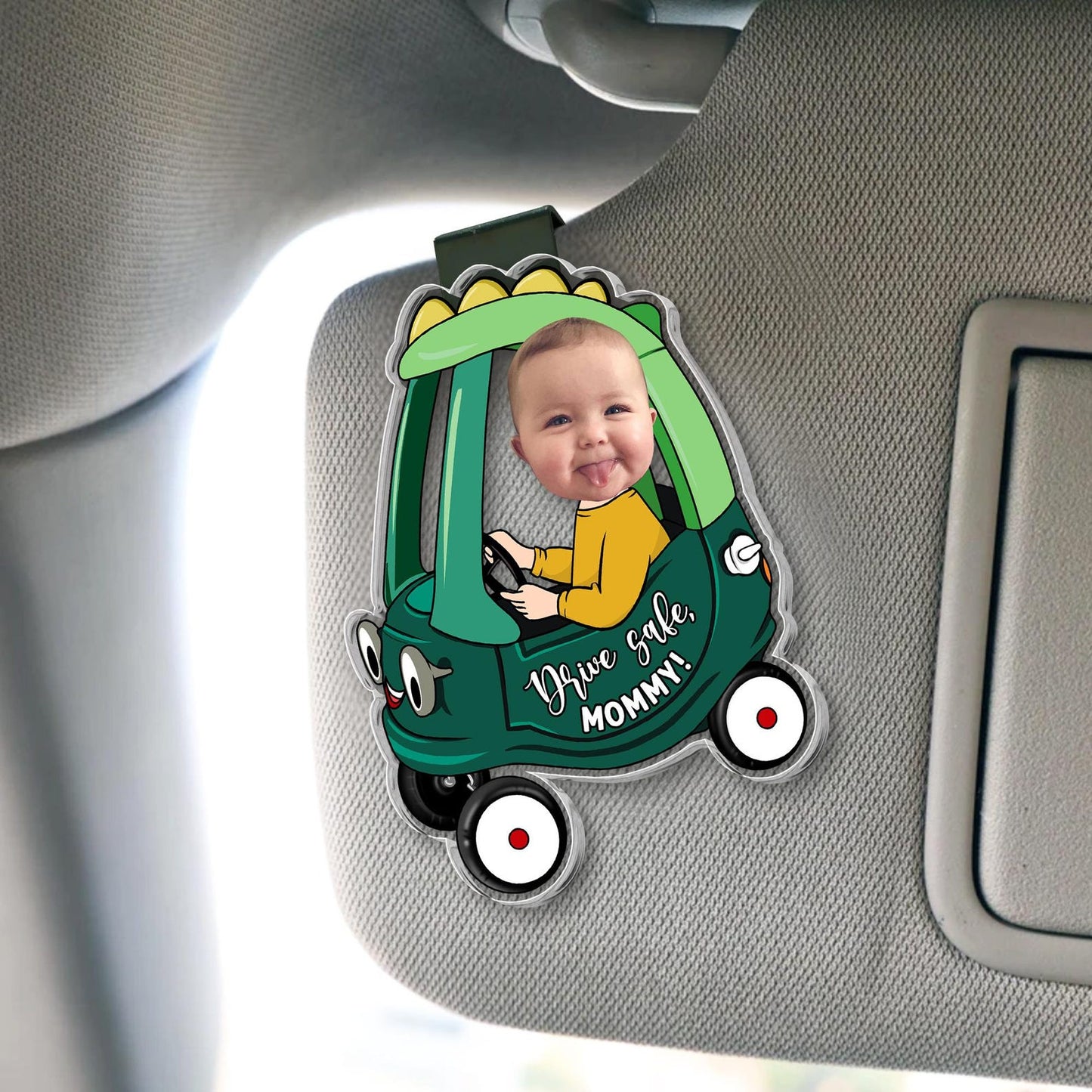 Custom Kids Photo Drive Safe Daddy Car Visor Clip, Personalized Visor Clip Gift For Dad, Father’s Day Gift 684990