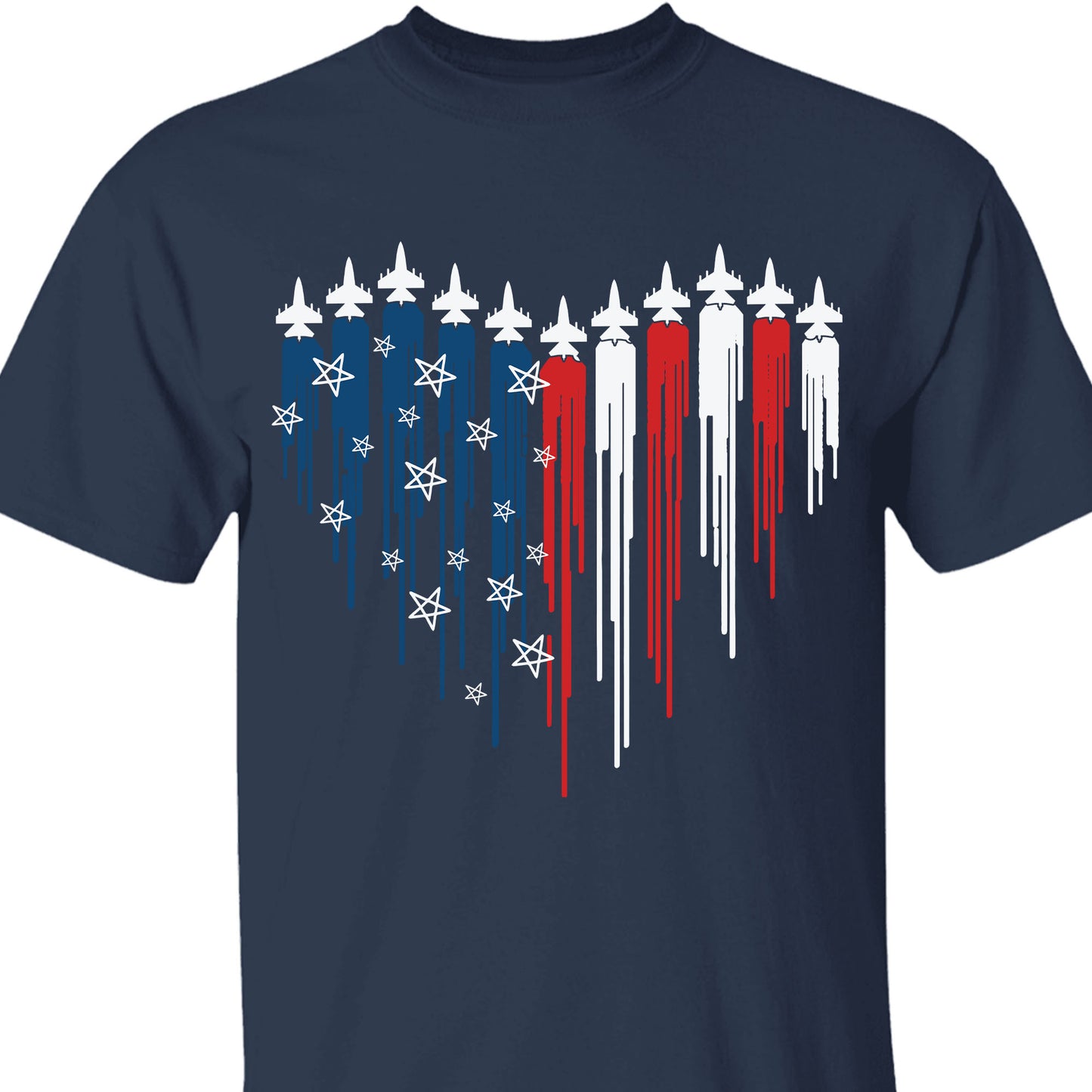 Fighter Jet Airplane American Flag Unisex Shirt | Red White Blue Shirt | Independence Day Shirt | 4th of July Shirt Dark C1059