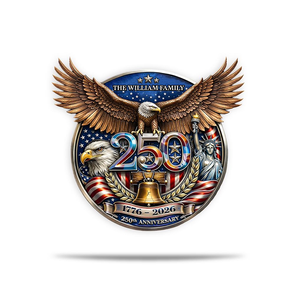 USA 250 Years Anniversary Metal Sign | Patriotic American Eagle Wall Decor 684717