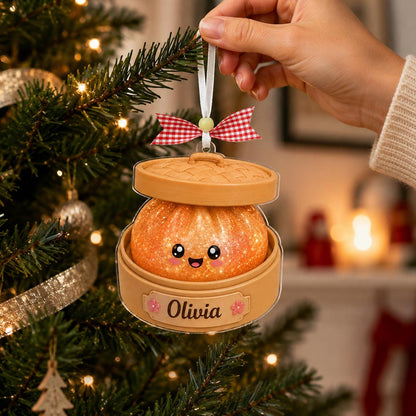 Personalized Glitter Dumpling Acrylic Ornament, Custom Name Christmas Keepsake Gift 686422 WFD