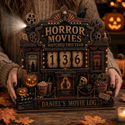 Personalized Horror Movie Tracker, Custom Name Halloween Movie Log, Gift For Scary Film Fans 685662