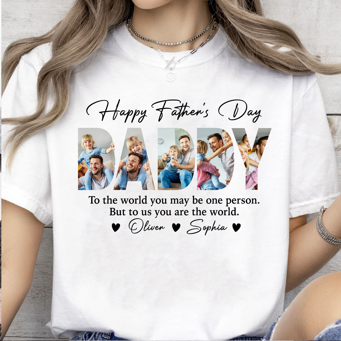 Custom Photo Happy Father's Day Bright Shirt, Personalized Family Tee, Gift For Dad 685084