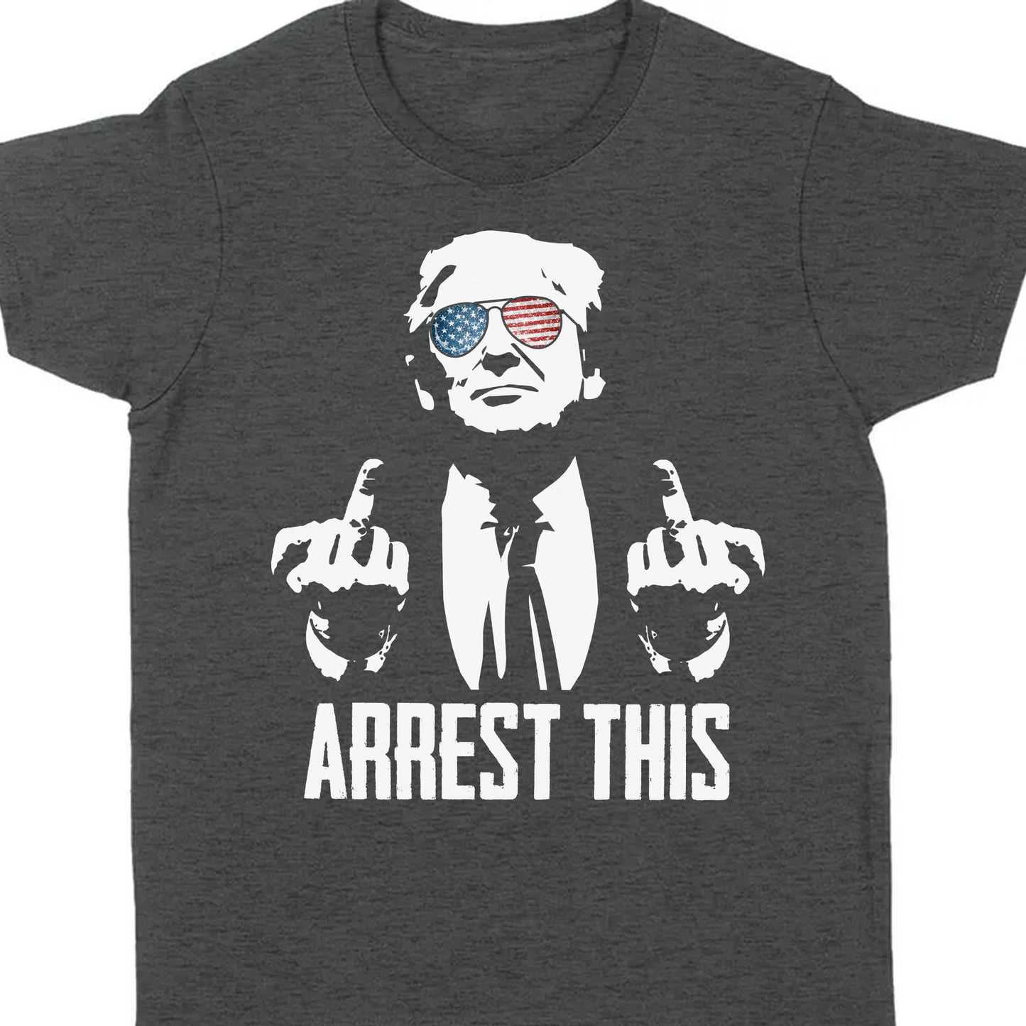 Arrest This Trump 2024 Middle Fingers Unisex Shirt | Trump 2024 Shirt | Republican Shirt | Trump Supporters Shirt Dark C1074 - GOP