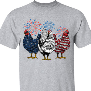 Patriotic USA Chicken Unisex Shirt | Independence Day Shirt | Retro American 4th Of July Shirt Bright C1068