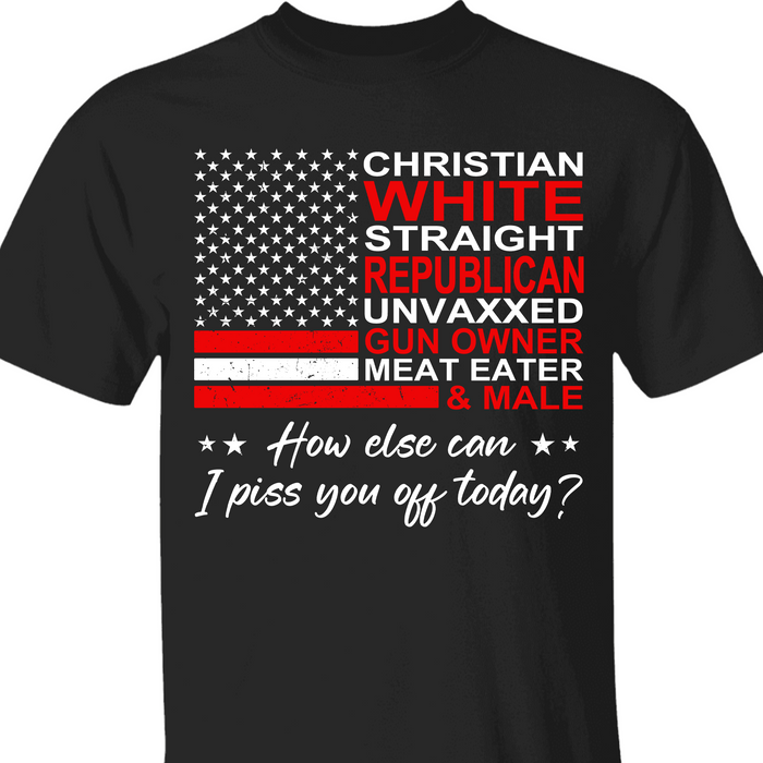 Christian White Straight Republican Shirt | Donald Trump Homage Shirt | Donald Trump Fan Front Shirt T939 - GOP