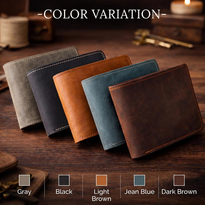 Personalized Leather Mens Wallet | Engraved Father's Day Wallet For Dad And Grandpa | Birthday Gift For Men 684985