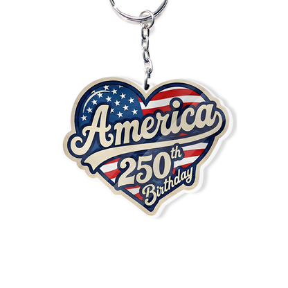 America 250 Years Anniversary Acrylic Keychain | 1776–2026 America 250 Celebration Gift 684517