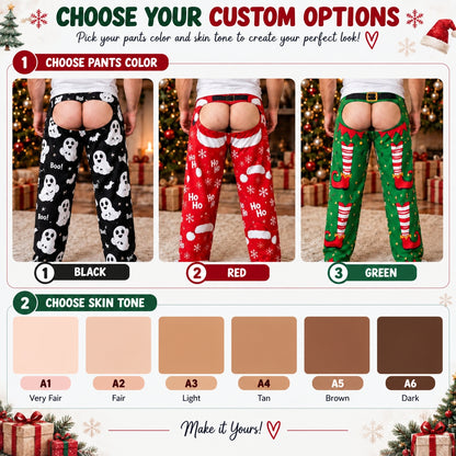 Funny Cheeky Christmas Pajamas Pants, Personalized Gift For Husband Dad Grandpa 686268 WFD