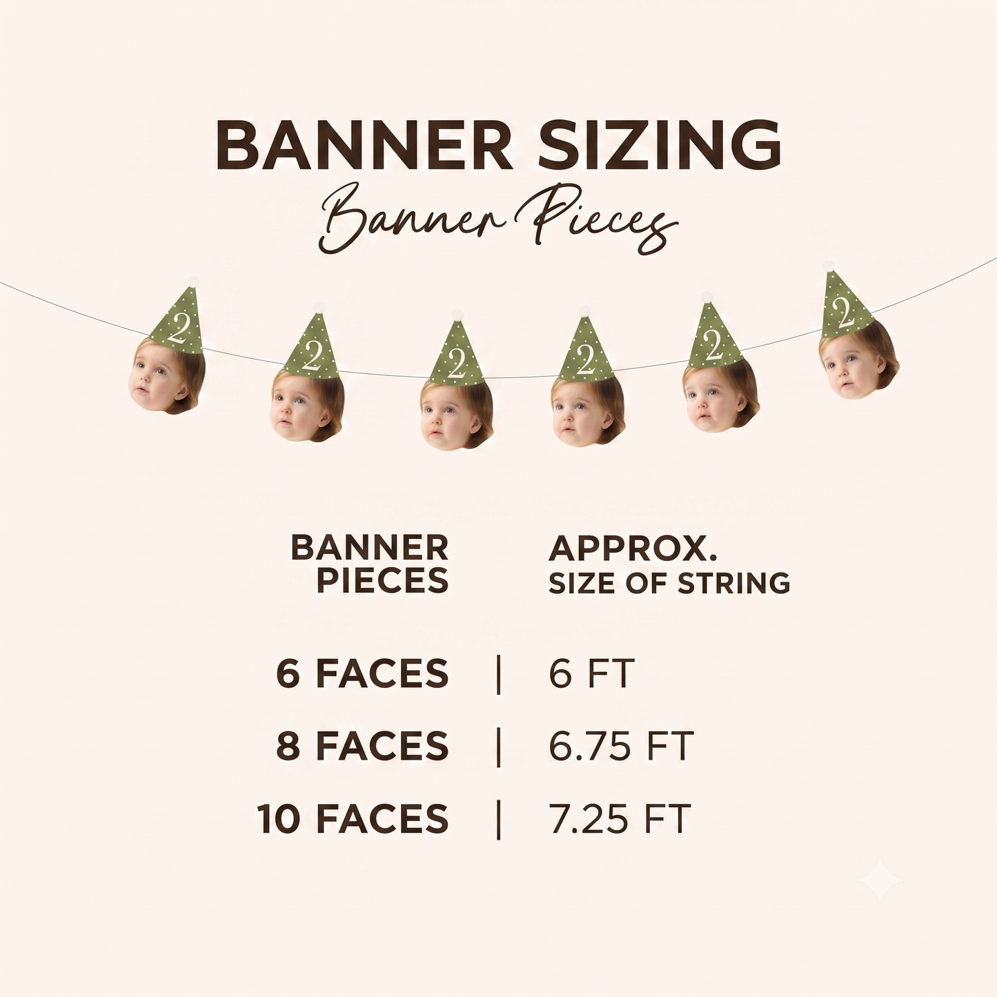 Custom Face Photo Birthday Banner - Personalized Bunting For Baby Party Decorations 685594