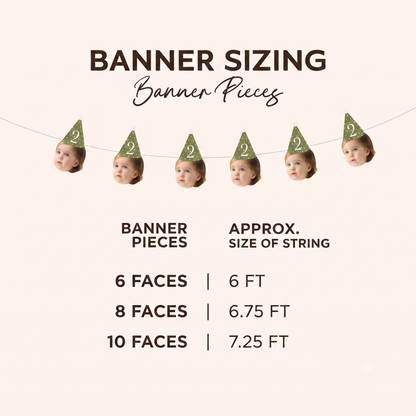 Custom Face Photo Birthday Banner - Personalized Bunting For Baby Party Decorations 685594