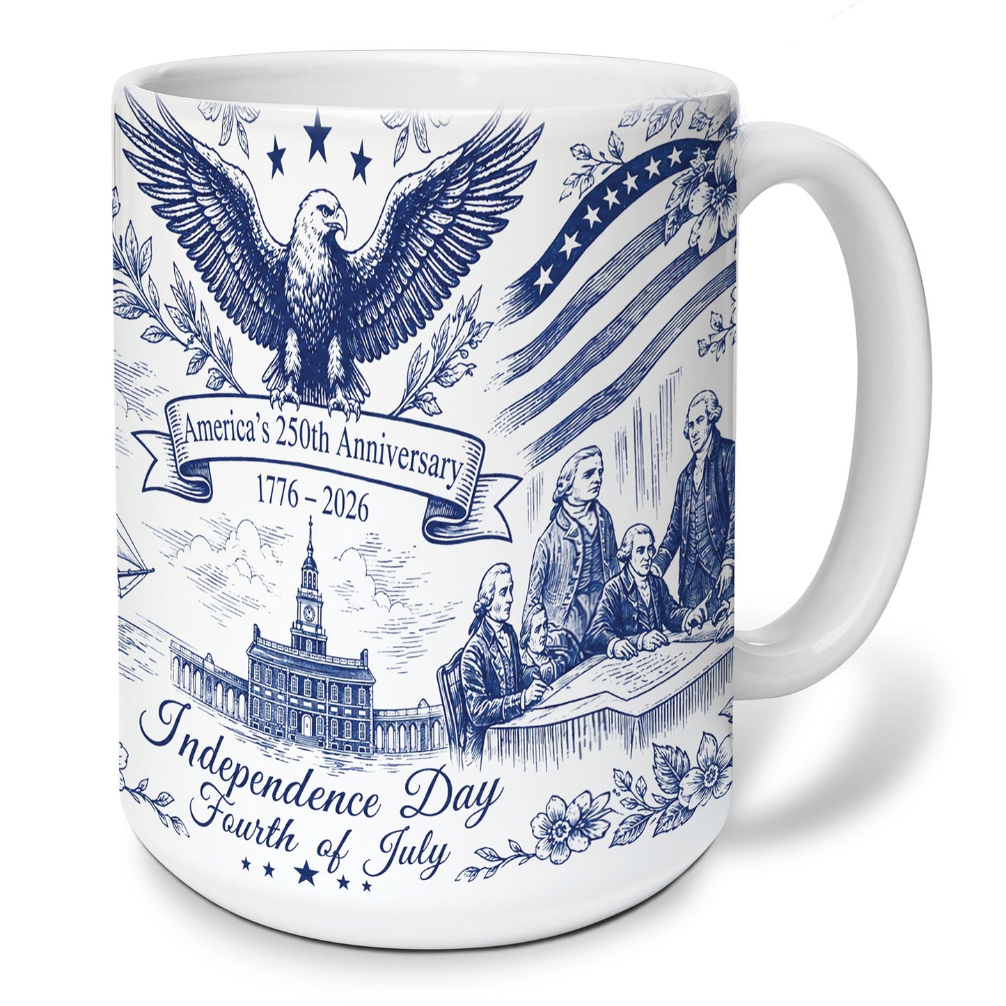 Personalized 250 Years Anniversary Mug | Patriotic Semiquincentennial 1776-2026 White Mug Accent Mug 684913