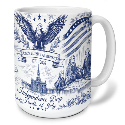 Personalized 250 Years Anniversary Mug | Patriotic Semiquincentennial 1776-2026 White Mug Accent Mug 684913