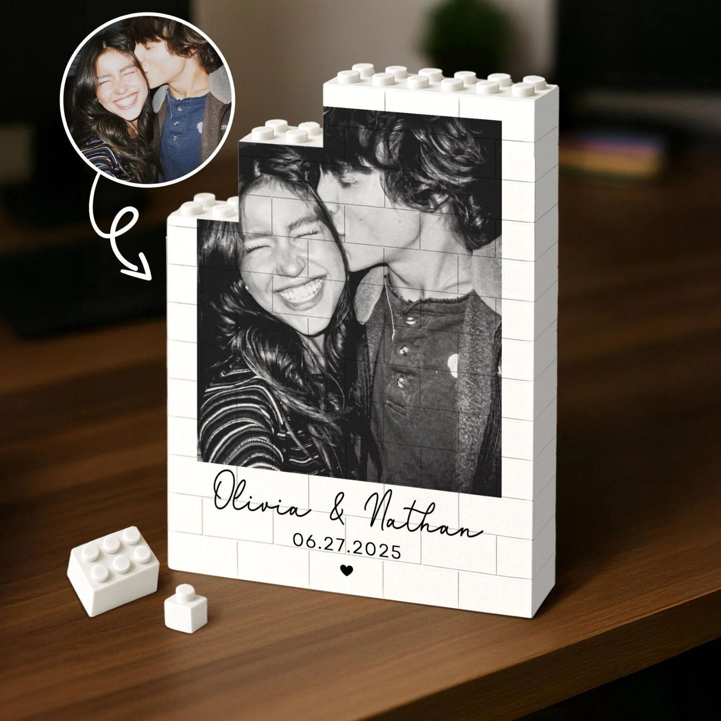 Custom Photo Building Blocks For Couples | Valentines Day Gift | Personalized Anniversary Gift 684207