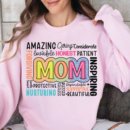 Inspire Mom Sweatshirt - Retro Blessed Mama Pullover, Inspirational Mother's Day Gift, Mom Life Quote Shirt for Strong Moms 682153