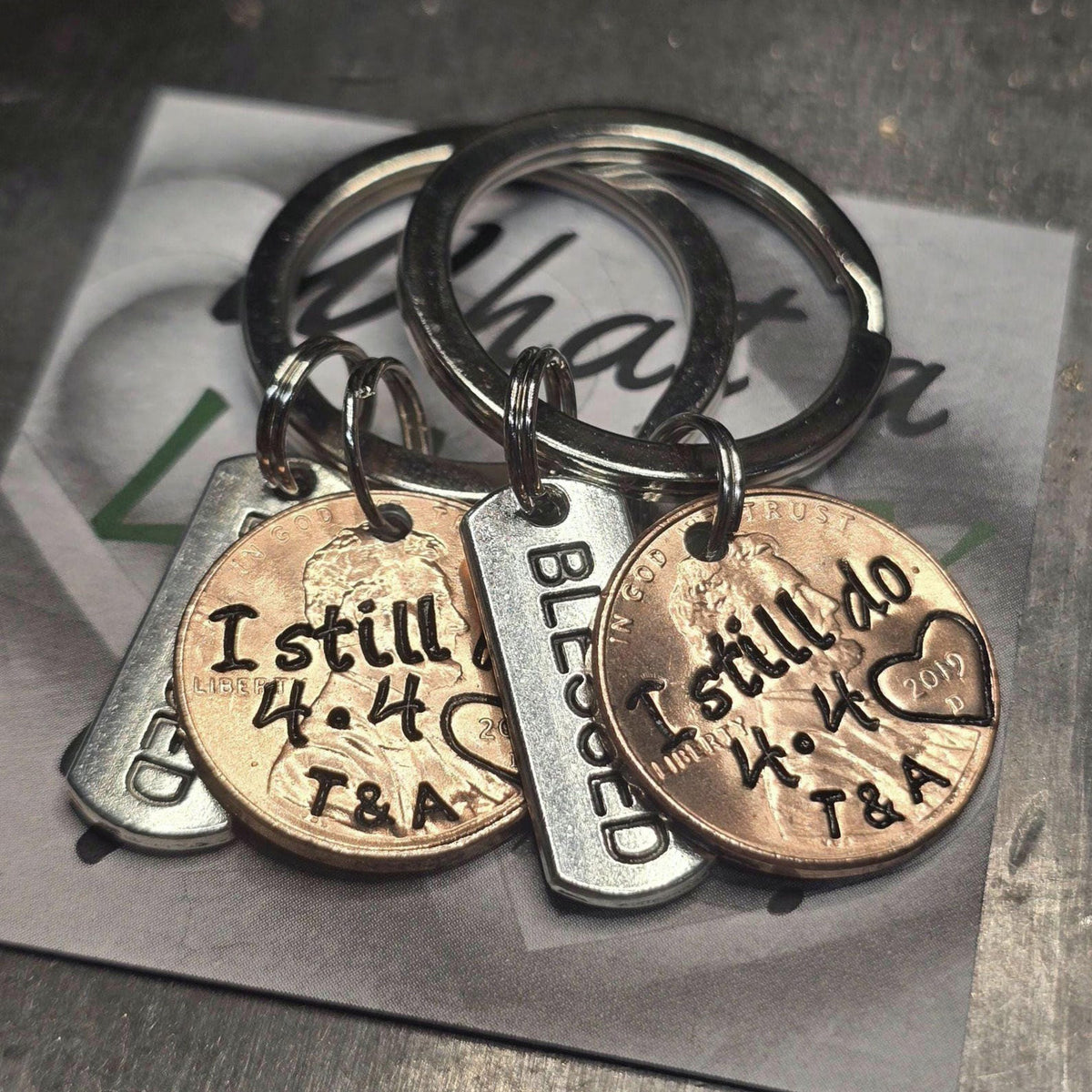 Personalized I Still Do Penny Keychain, Custom Name & Date Keychain, Gift For Couples 686681 WFD
