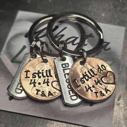 Personalized I Still Do Penny Keychain, Custom Name & Date Keychain, Gift For Couples 686681 WFD