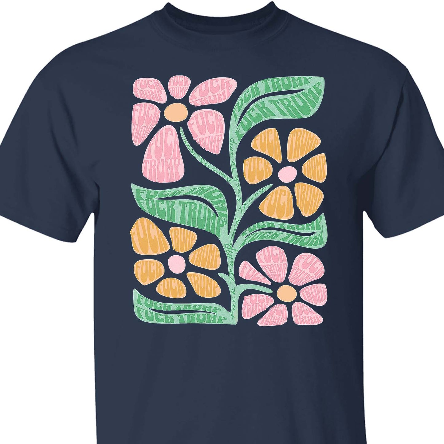 Subtle Floral 8647 Anti Trump Shirt – Progressive Fuck Trump Tee For Democrats And Pro-Democracy Supporters Dark Shirt 682197