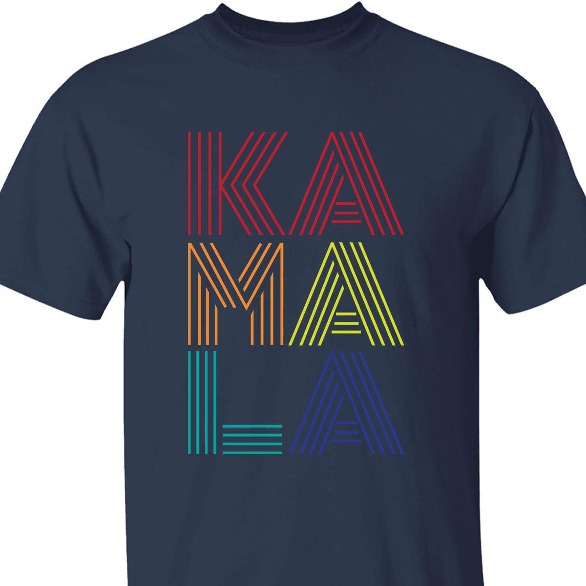 Rainbow Lines Kamala Shirt | Kamala Harris 2024 Shirt | Democrat Shirt Dark T1452 - KH2