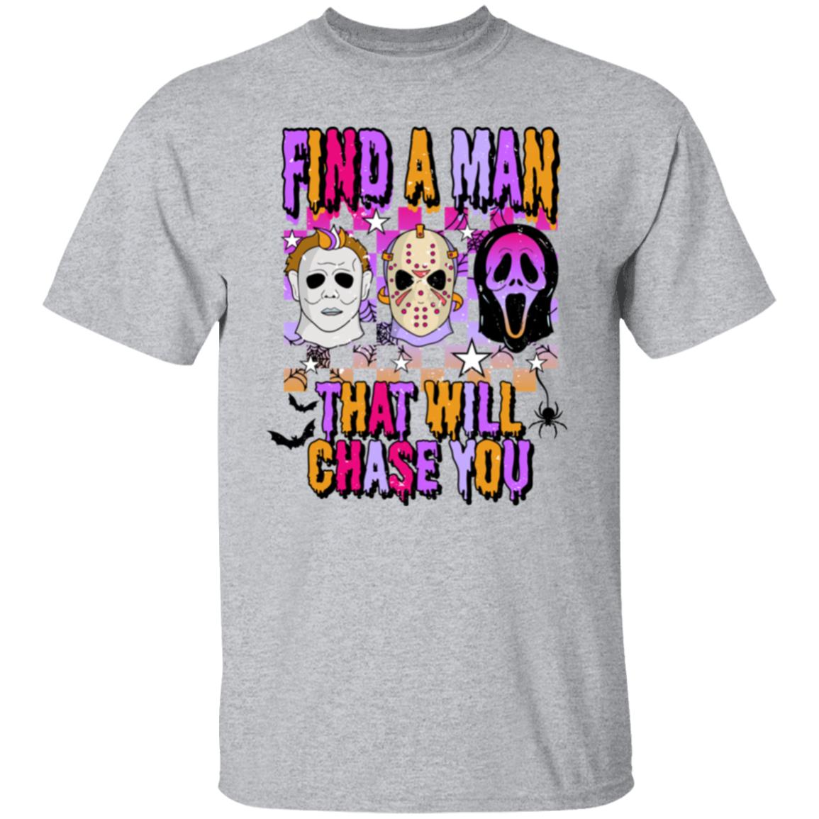 Find A Man Retro Horror Halloween Shirt, Spooky Vibes, Scary Movie, Trendy Halloween Shirt 776V1