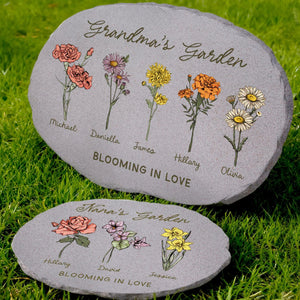 Grandma Garden Stone, Personalized Garden Stone, Custom Birth Flower, Mother's Day Gifts 684784