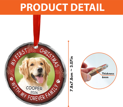 Custom Photo First Christmas Glass Ornament, Personalized Christmas Gift For Pet's Lover 685927