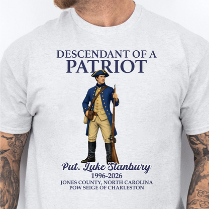 Custom Name Descendant Of A Patriot Bright Shirt | Personalized Sweatshirt | Patriotic Tee 684471