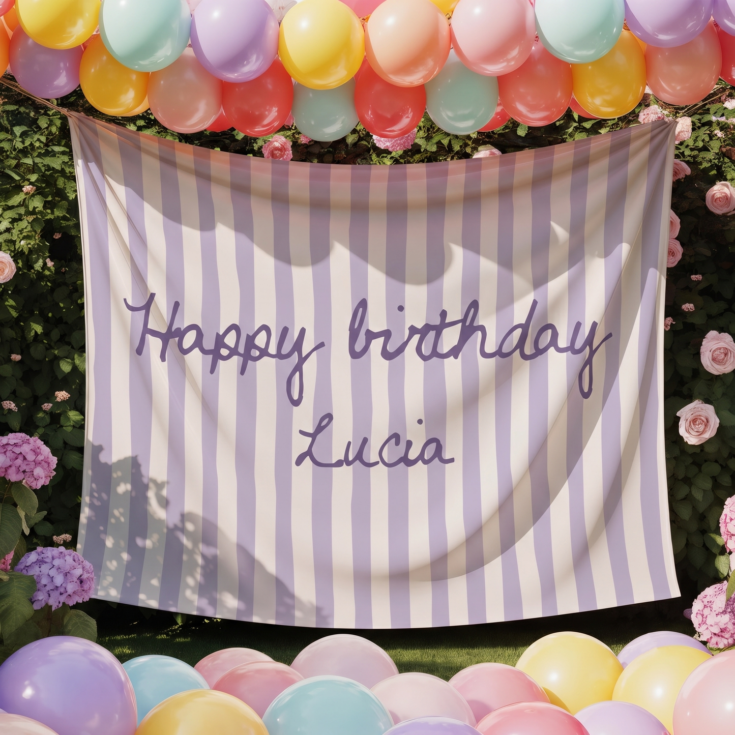 Personalized Happy Birthday Banner | Custom Name Birthday Party Decor Sheet 685553