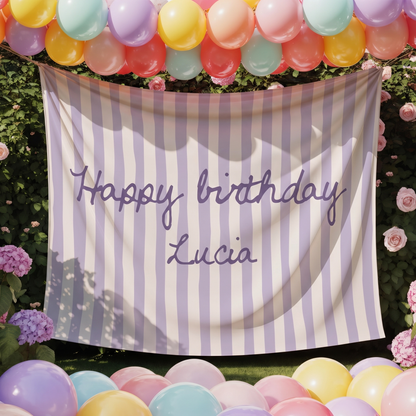 Personalized Happy Birthday Banner | Custom Name Birthday Party Decor Sheet 685553