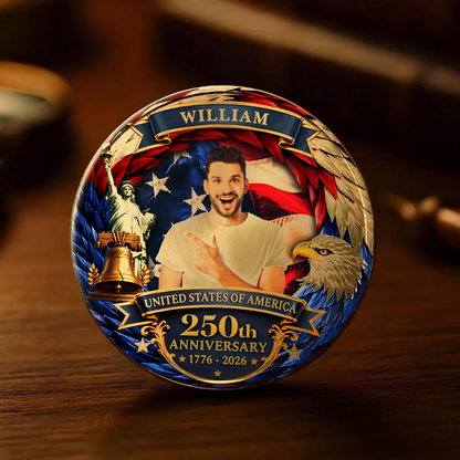 Custom Photo USA 250th Anniversary Commemorative Coin, Personalized 4th Of July Patriotic Gift 684805