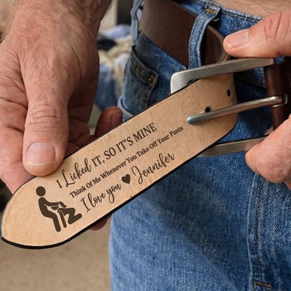 Personalized Hidden Message Leather Belt, Custom Engraved Leather Belt, Funny Gift For Couple 686497 WFD